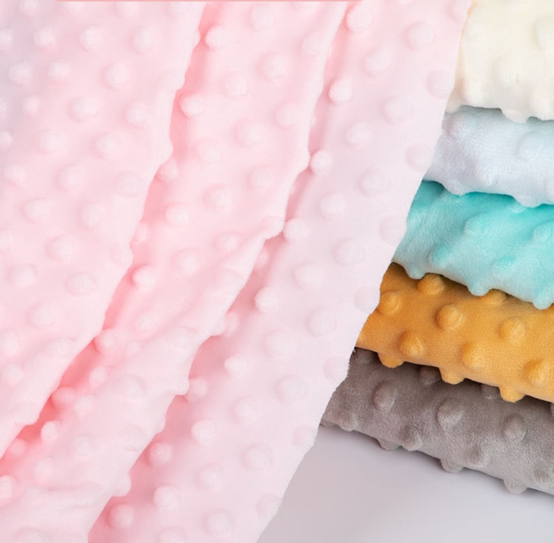 Soft Minky with Small Dots, Dimple Dot Fleece for Baby Blankets