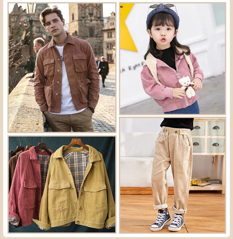 Corduroy Fabric, 8-Wale for Pants, Jackets & Bags