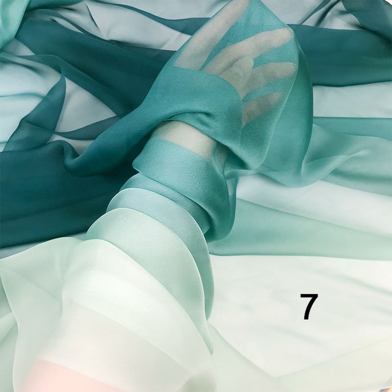 Ombre Chiffon Fabric, Lightweight 2-Tone for Dresses & Scarves