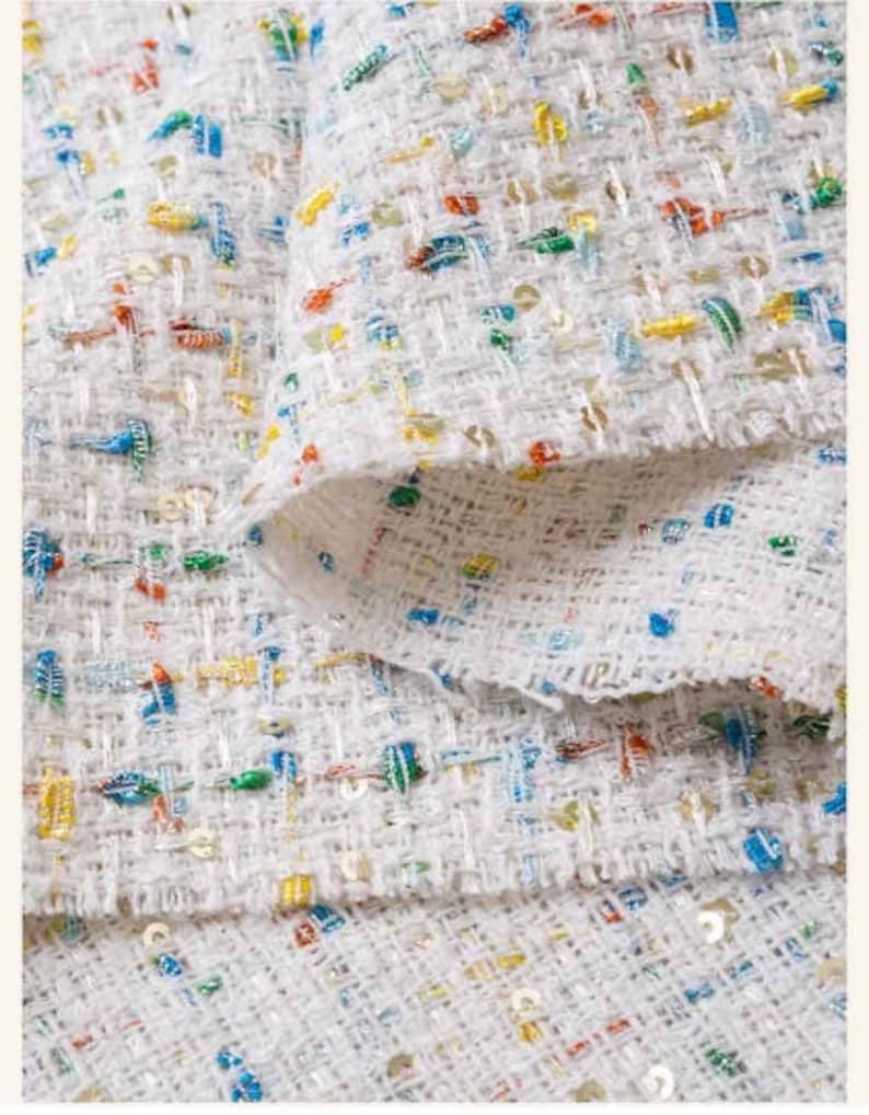 Wool Blend Tweed Fabric, Check, 59 in Wide