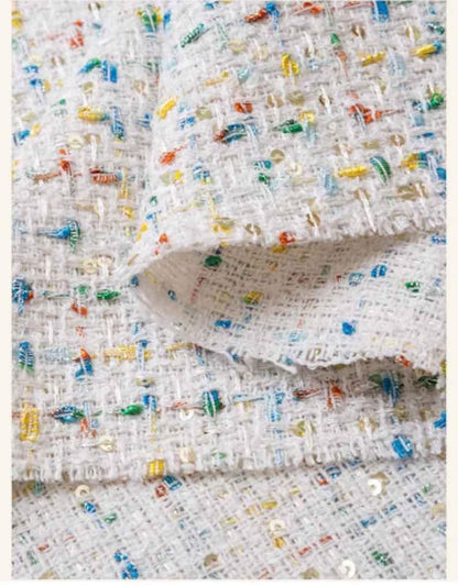 Wool Blend Tweed Fabric, Check, 59 in Wide