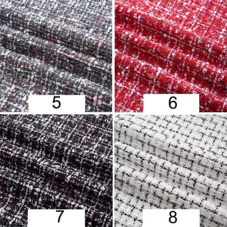 Wool Blend Tweed Fabric, Check, 59 in Wide
