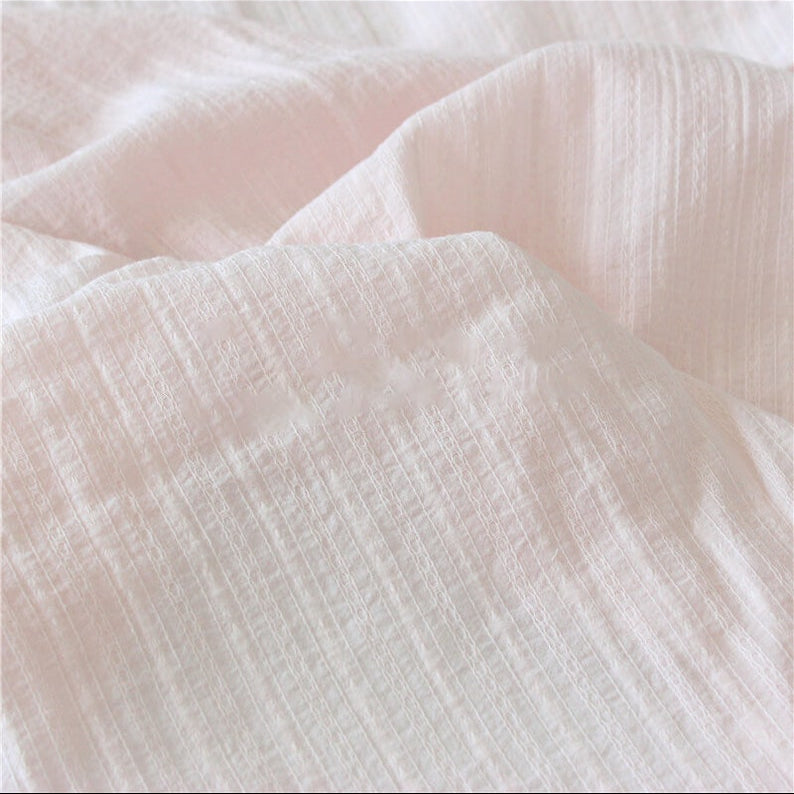 Striped Cotton Jacquard Fabric - Sky Blue