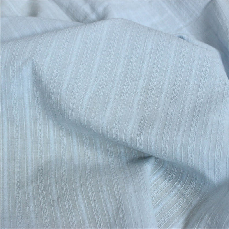 Striped Cotton Jacquard Fabric - Beige