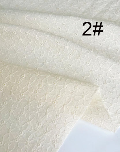 Cotton Fabric - Floral Embroidered Eyelet Material for Dresses & Sewing by the Yard