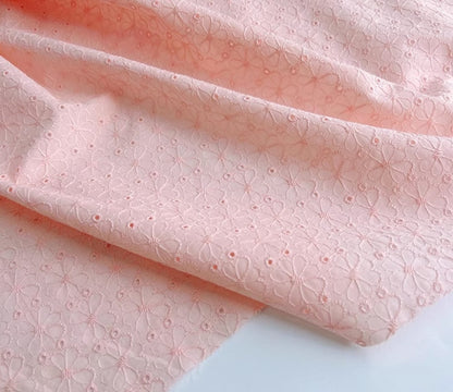 Cotton Fabric - Floral Embroidered Eyelet Material for Dresses & Sewing by the Yard