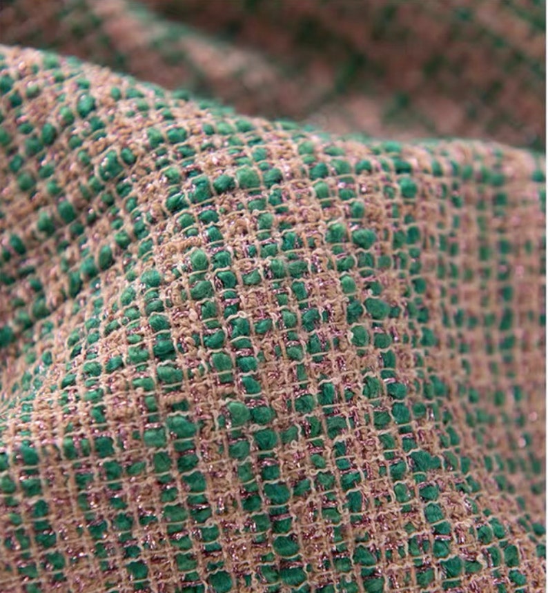 Pink Tweed Fabric, Wool Polyester Blend for Coats & Suits