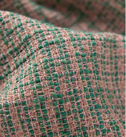 Pink Tweed Fabric, Wool Polyester Blend for Coats & Suits
