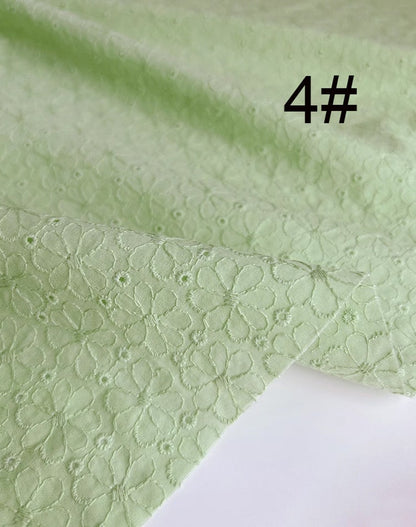 Cotton Fabric - Floral Embroidered Eyelet Material for Dresses & Sewing by the Yard