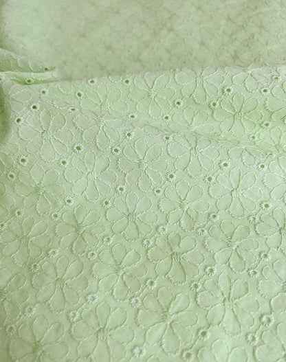 Cotton Fabric - Floral Embroidered Eyelet Material for Dresses & Sewing by the Yard
