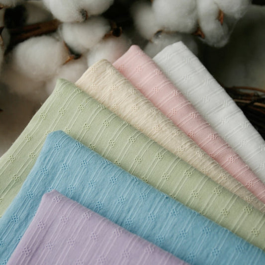 Dobby Stripe Cotton - White