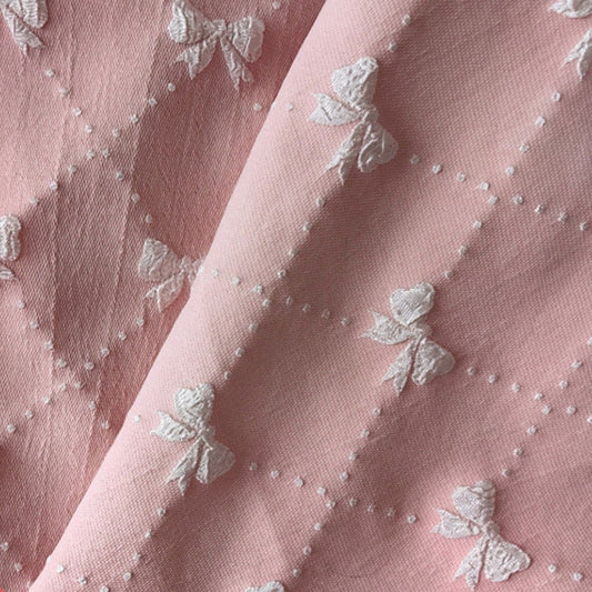 Bowknot Floral Jacquard - White