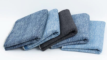 Denim Fabric - Thickened Rubbed White Washed Material for Jeans & Jackets by the Yard