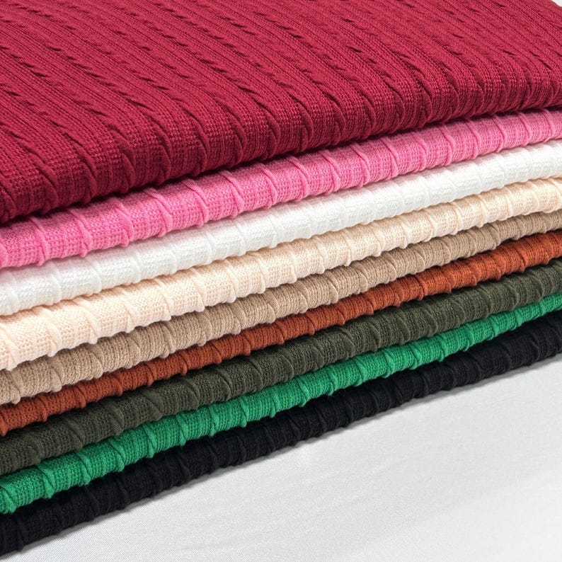 Cable Knit Chain Jacquard Fabric - Color Swatch