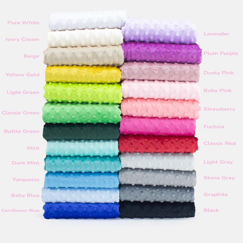 Minky Dot Fabric - Color Swatches