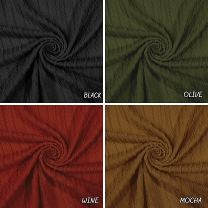 Cable Knit Chain Jacquard Fabric - Close Up