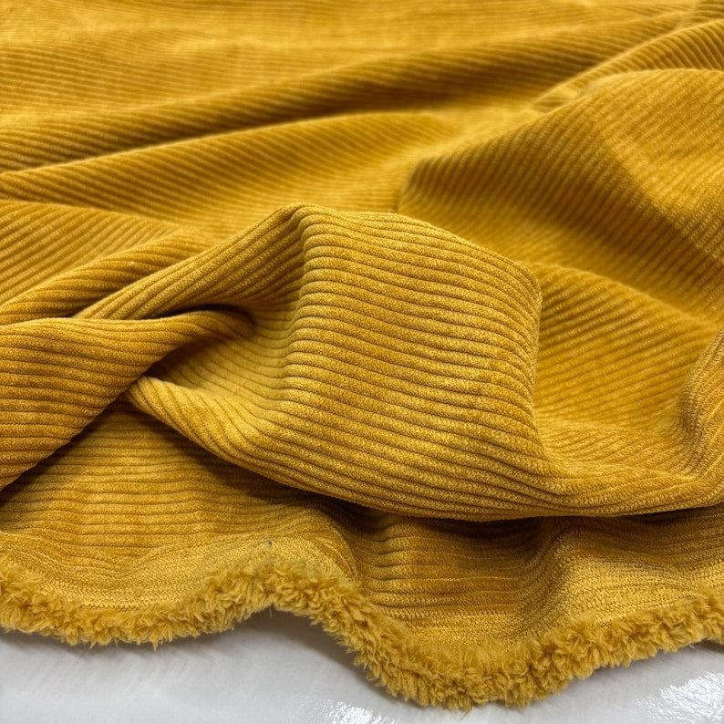 Mustard Corduroy Fabric, Cotton for Dresses & Home Decor