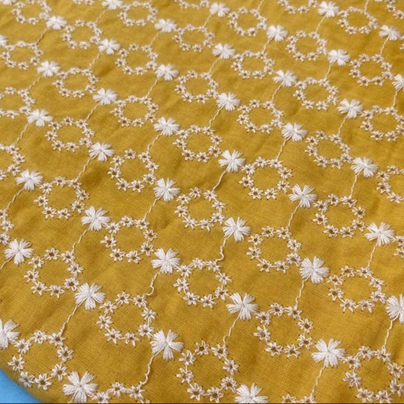 Floral Embroidered Gauze - 4