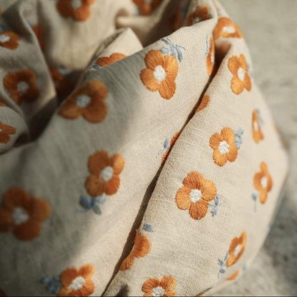 Yellow Flower Embroidered Linen - 2