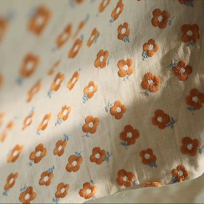 Yellow Flower Embroidered Linen - 3