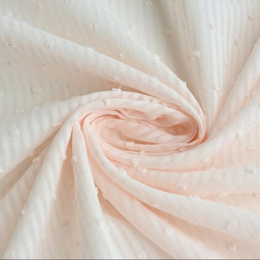 Cotton Swiss Dot Jacquard Fabric - White