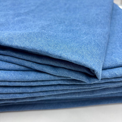 Stonewashed Cotton Denim, for Jackets & Jeans - Light Blue
