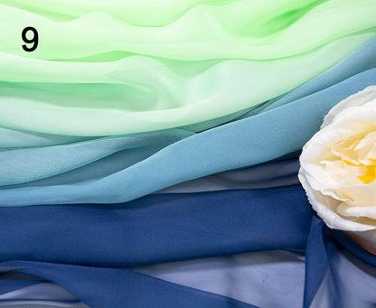 Ombre Chiffon Fabric, Lightweight 2-Tone for Dresses & Scarves - Color 8