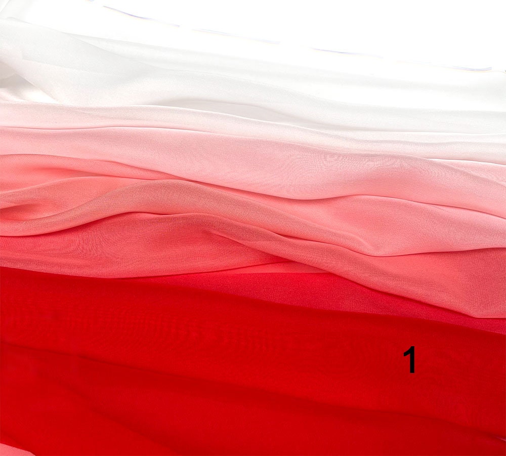 Ombre Chiffon Fabric, Lightweight 2-Tone for Dresses & Scarves - Color 1