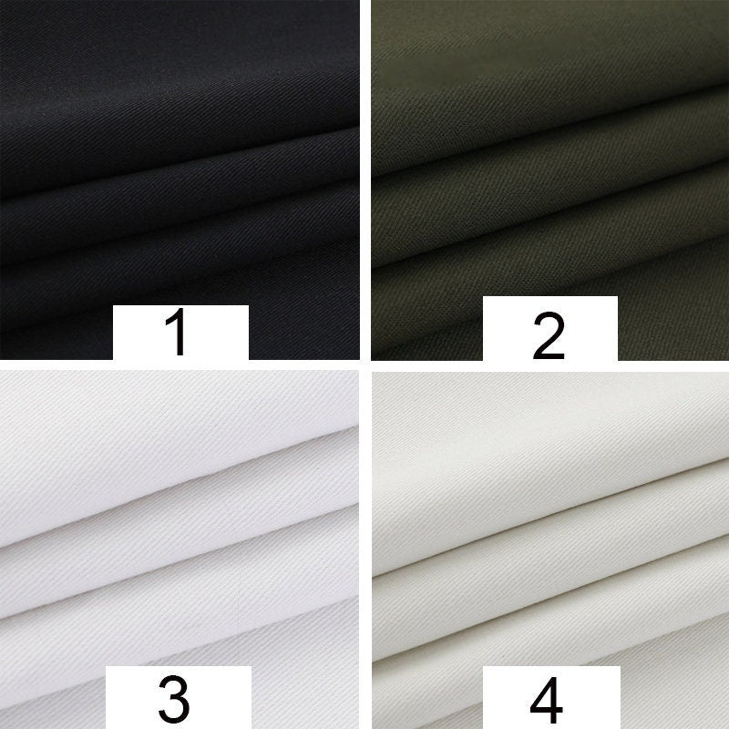 Twill Cotton Fabric, 100% Cotton for Jackets & Bags - Black