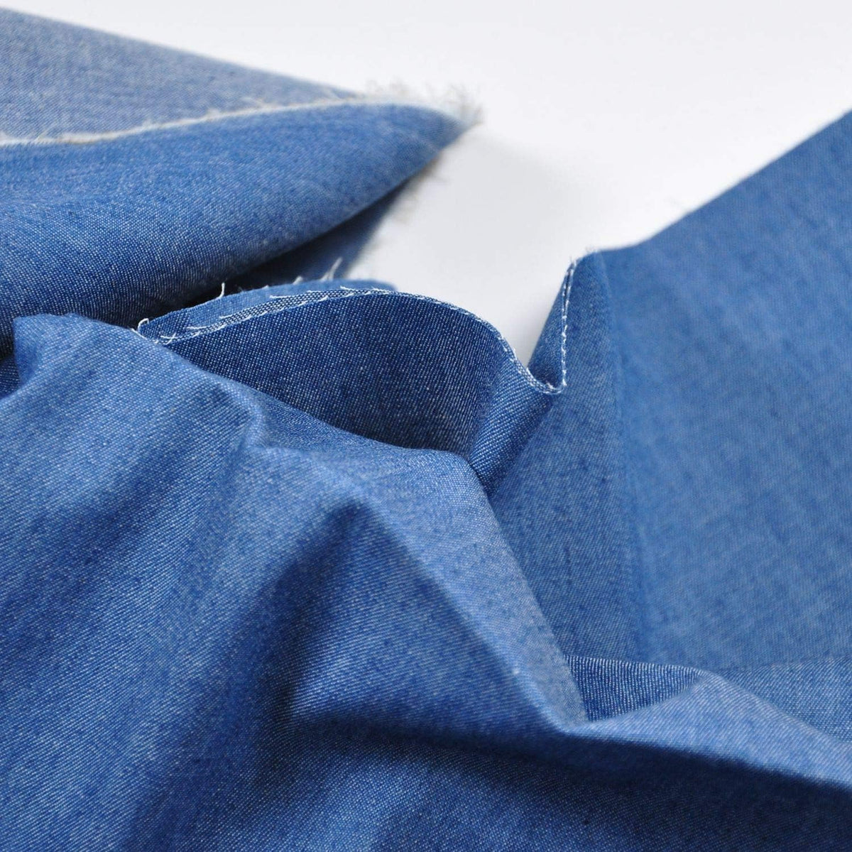 Indigo Denim Chambray Fabric, Lightweight Cotton for Apparel