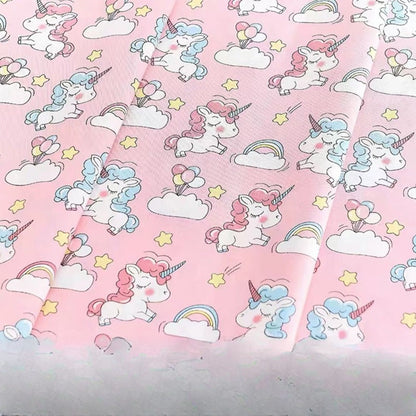 Cotton Twill Fabric, Kids Cartoon Print, for Kids' Bedding, Babywear & Quilts - Rainbow Unicorn