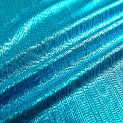 Rib Knit Metallic - Lake Blue