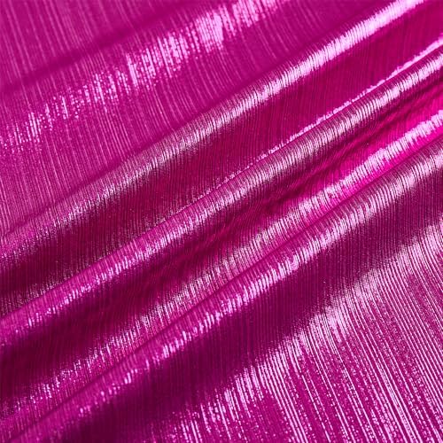 Rib Knit Metallic - Hot Pink Swatch