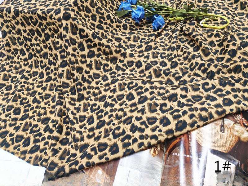 Leopard Print Chiffon Fabric, Sheer Polyester for Dresses & Scarves - Leopard 1