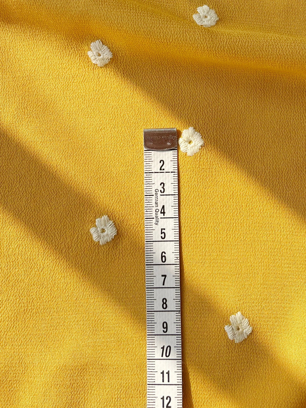 Light Yellow Embroidered Cotton Fabric for Shirts, Dresses & Scarves