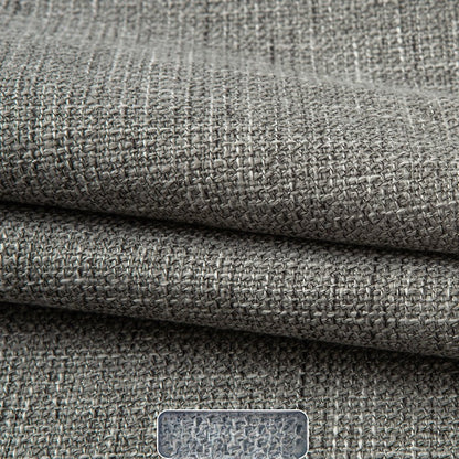 Linen-Look Fabric, Textured Solid, for Sofas, Curtains & Tablecloths - Premium Gray