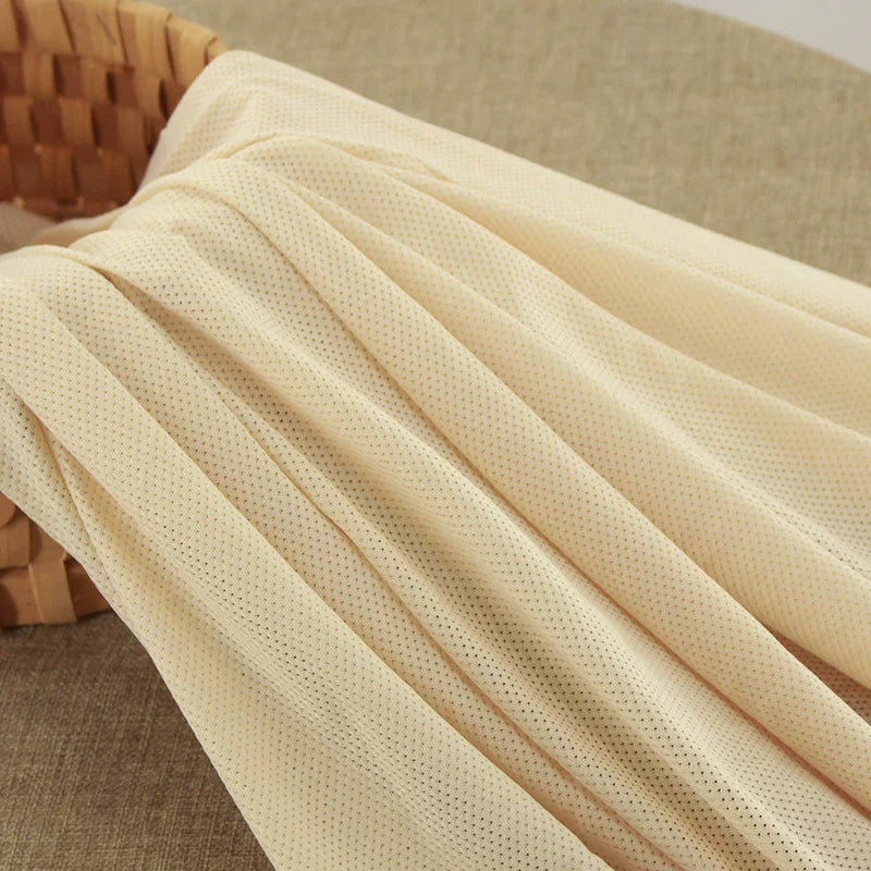 Mesh Fabric, Solid, for Sportswear & Linings, 57 in Wide - Cream Yellow