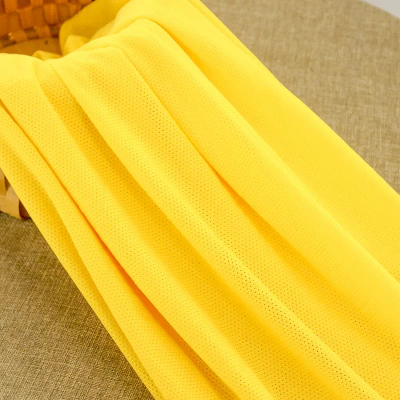 Mesh Fabric, Solid, for Sportswear & Linings, 57 in Wide - Yellow