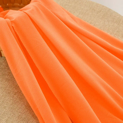 Mesh Fabric, Solid, for Sportswear & Linings, 57 in Wide - Tangerine