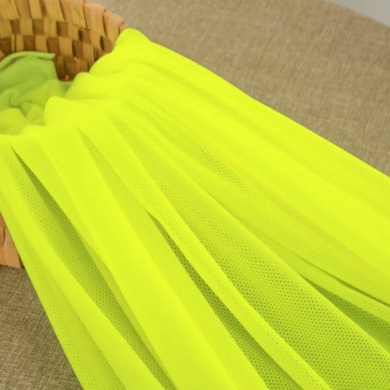 Mesh Fabric, Solid, for Sportswear & Linings, 57 in Wide - Fluorescent Yellow