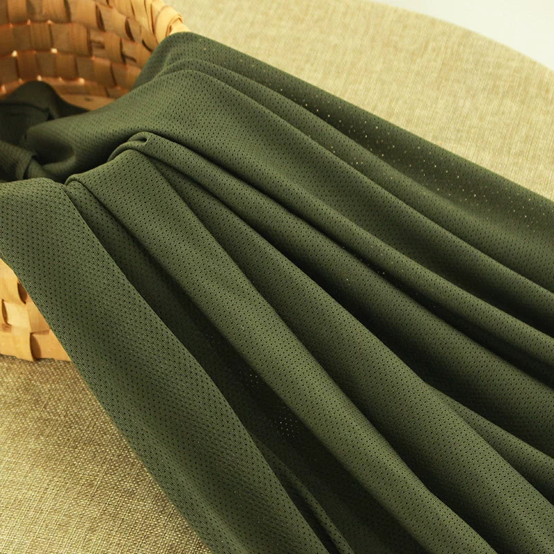 Mesh Fabric, Solid, for Sportswear & Linings, 57 in Wide - Army Green