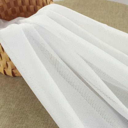 Mesh Fabric, Solid, for Sportswear & Linings, 57 in Wide - White