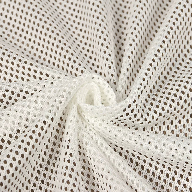 Mesh Fabric, Solid, for Sportswear & Linings, 57 in Wide - White