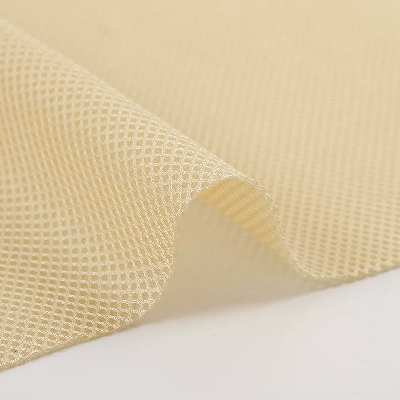 Mesh Fabric, Solid, for Sportswear & Linings, 57 in Wide - Cream Yellow