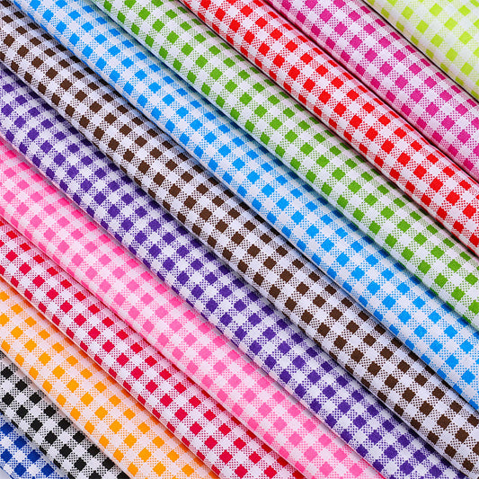 Mini Grid Polyester Fabric, Small Plaid Cloth for Shirts & Curtains