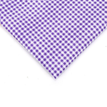 Mini Grid Polyester Fabric, Small Plaid Cloth for Shirts & Curtains - Purple