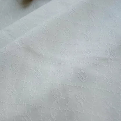 Mirror Rose Jacquard Cotton, Woven for Apparel, 55 in Wide - White Mirror Rose