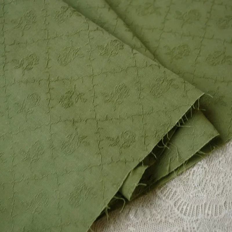 Mirror Rose Jacquard Cotton, Woven for Apparel, 55 in Wide - Green Mirror Rose