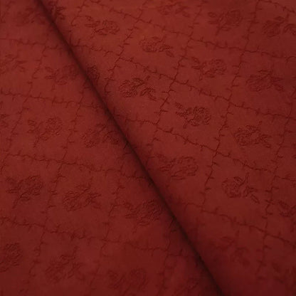 Mirror Rose Jacquard Cotton, Woven for Apparel, 55 in Wide - Burgundy Mirror Rose