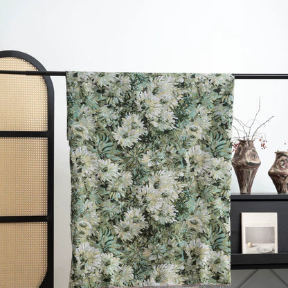 Monet Jacquard Sofa Fabric, for Sofa Covers & Cushions - Monet Green